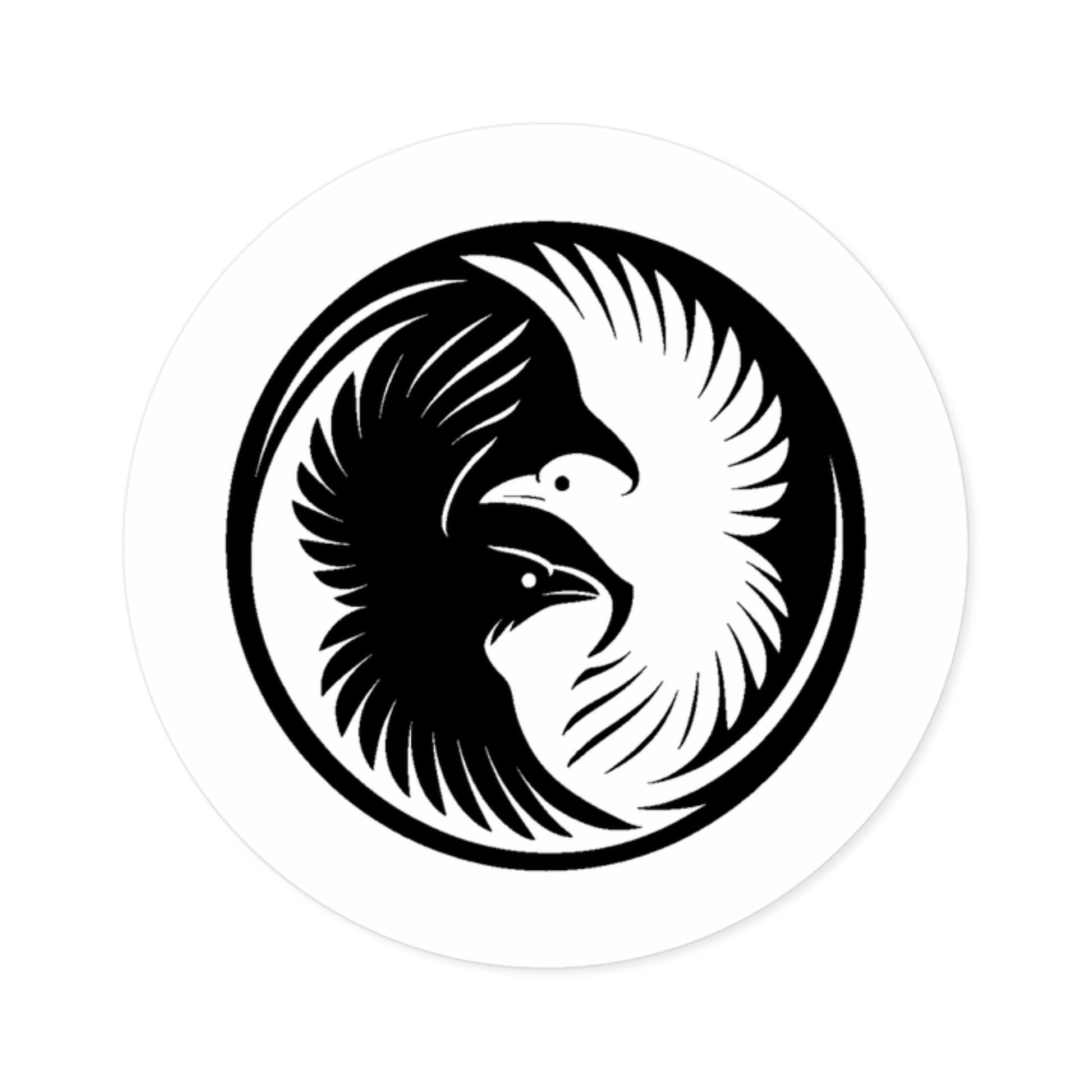 Yin-Yang Raven Sigil Sticker – Mark of Balance.