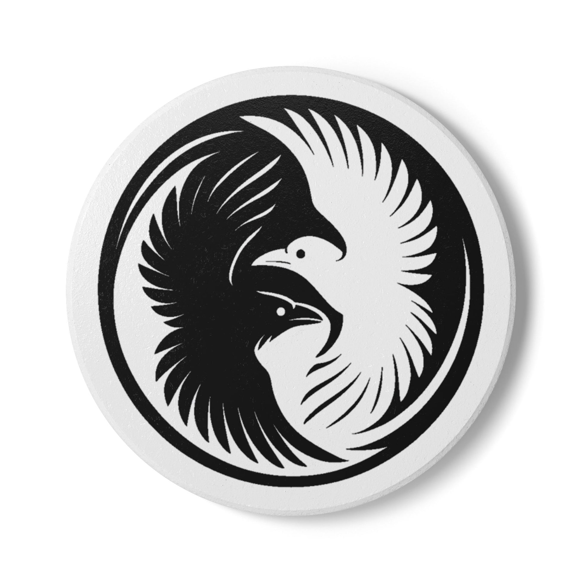 Raven Sigil Coaster – Circle of Insight. A sacred pause between sips.