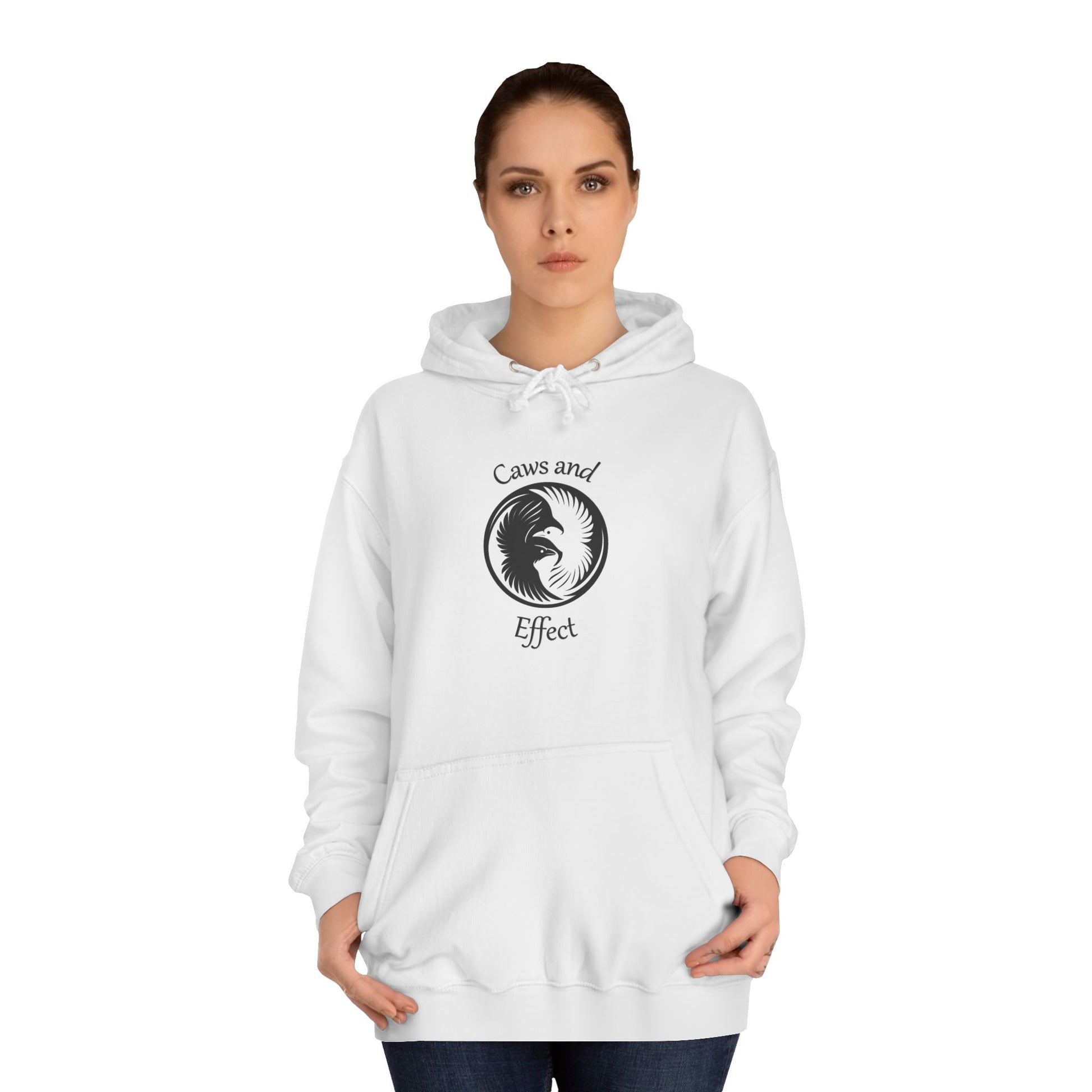 Caws and Effect Unisex Hoodie. Warmth with a watchful presence.
