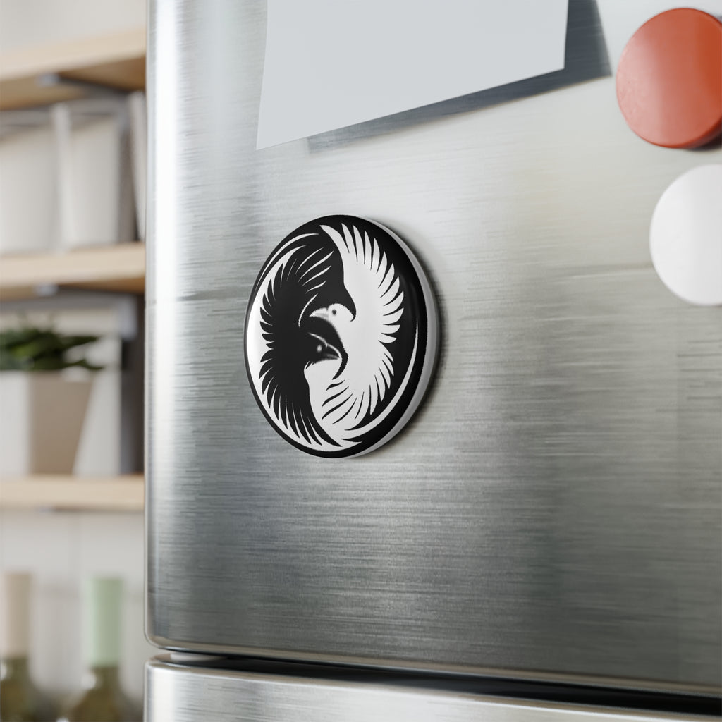 Raven Sigil Magnet – Stillness on the Fridge, The everyday becomes sacred. Set of 1 or 10