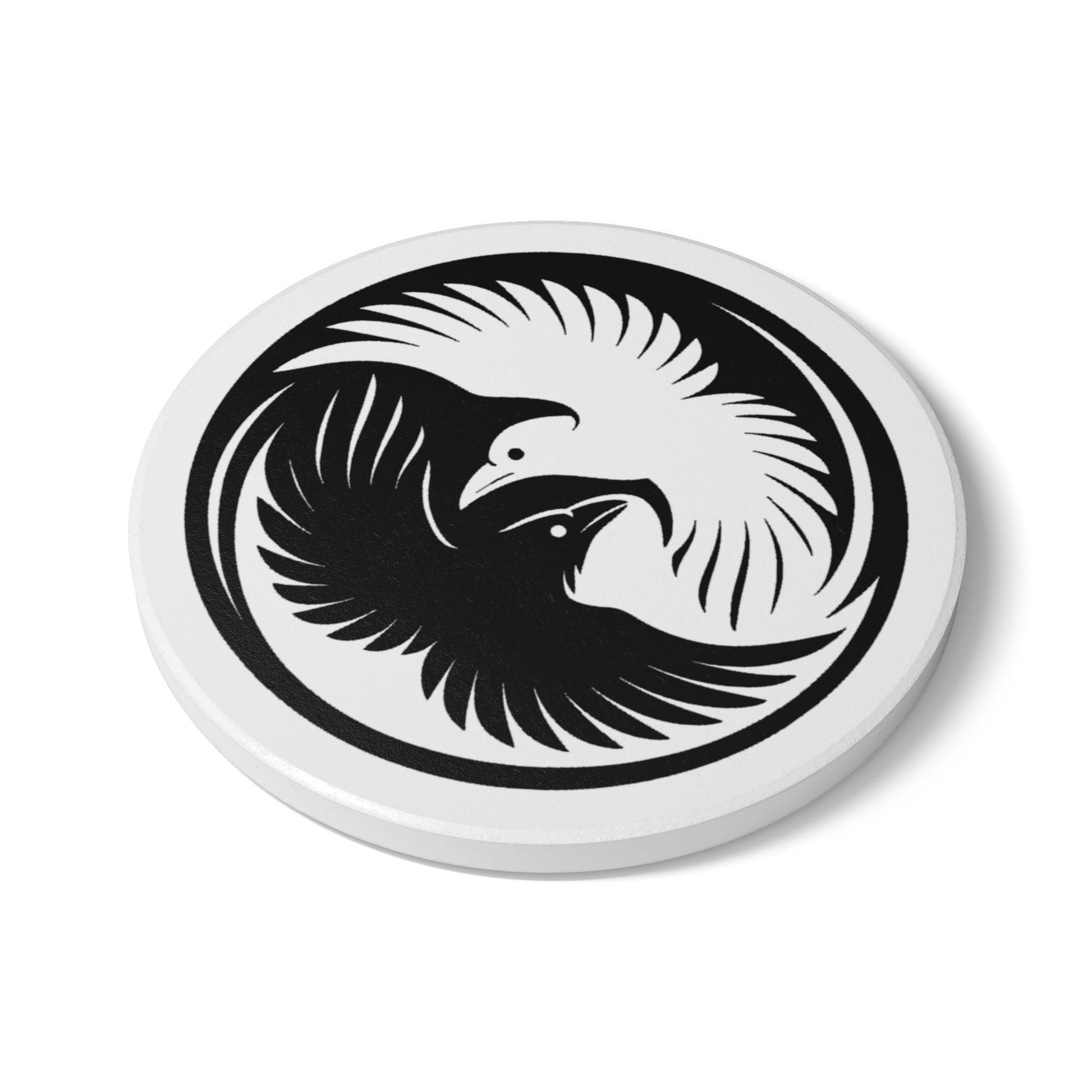 Raven Sigil Coaster – Circle of Insight. A sacred pause between sips.