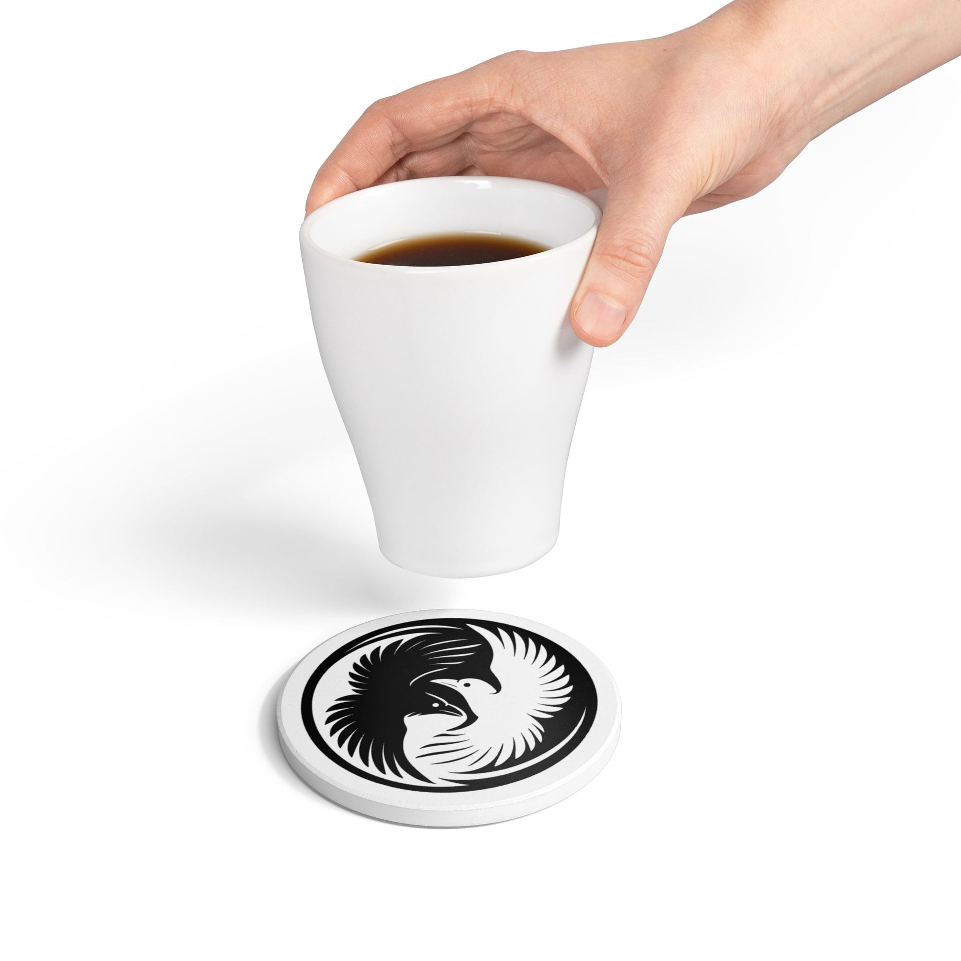 Raven Sigil Coaster – Circle of Insight. A sacred pause between sips.